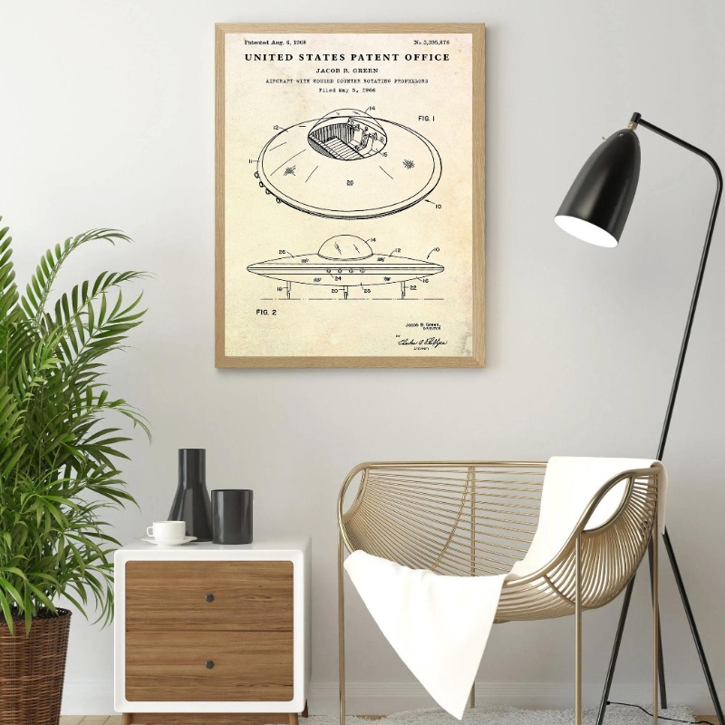 Vintage Flying Saucer UFO Blue - огляд і ціна Star Map Poster